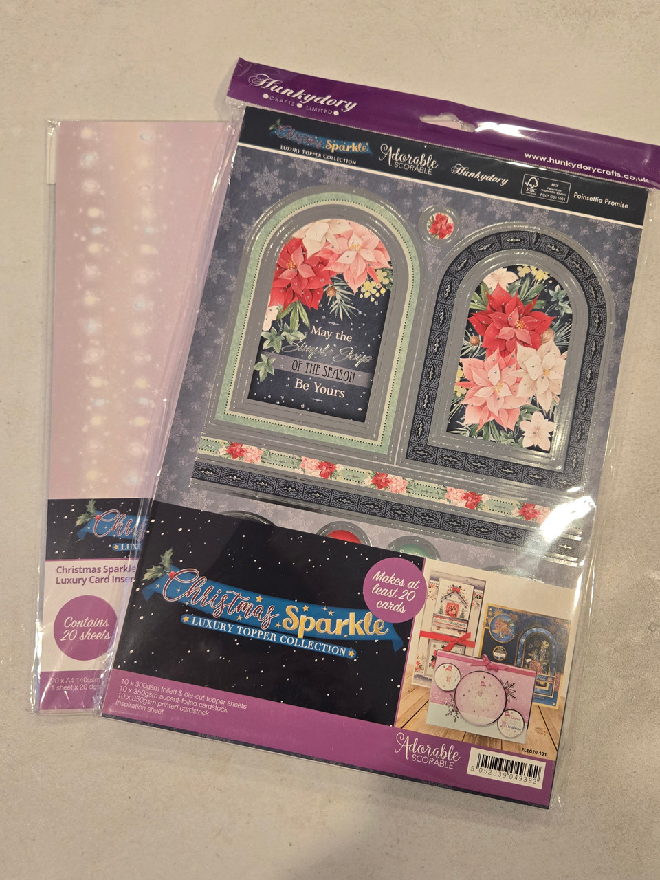 Hunkydory Crafts Christmas Sparkle 2020 Luxury Topper Collection ELEG20-101 + Matching Inserts