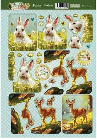 Hunkydory Crafts Playful Pals- Decoupage Topper Sheet- Forest Friends DECTOP960