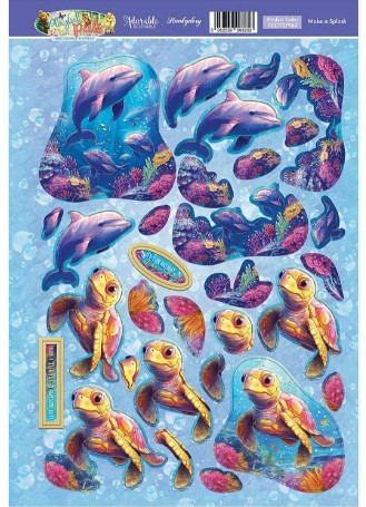 Hunkydory Crafts Playful Pals- Decoupage Topper Sheet- Make a Splash DECTOP963