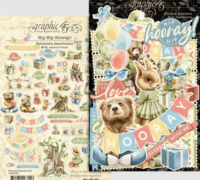 Graphic 45- Ephemera Assortment- Hip Hip Hooray!