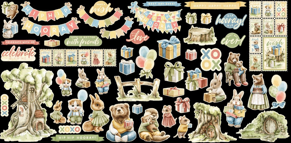 Graphic 45- Ephemera Assortment- Hip Hip Hooray!