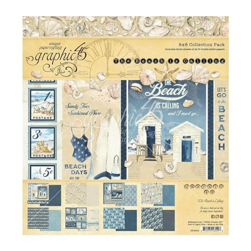 Graphic 45 8x8 Collection Pack- The Beach is Calling