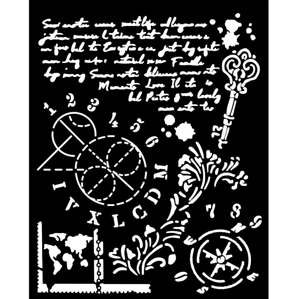 Stamperia Stencil 20X25CM- Alterego- Key Numbers
