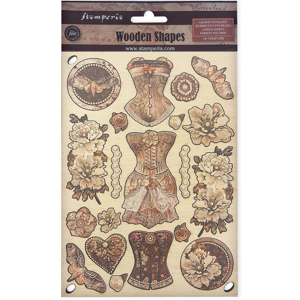 Stamperia Wooden Shapes A5 - Old Lace