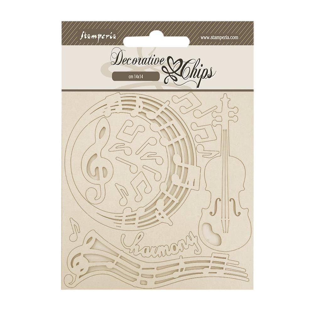 Stamperia Decorative Chips (cm 14x14) - Music Decor