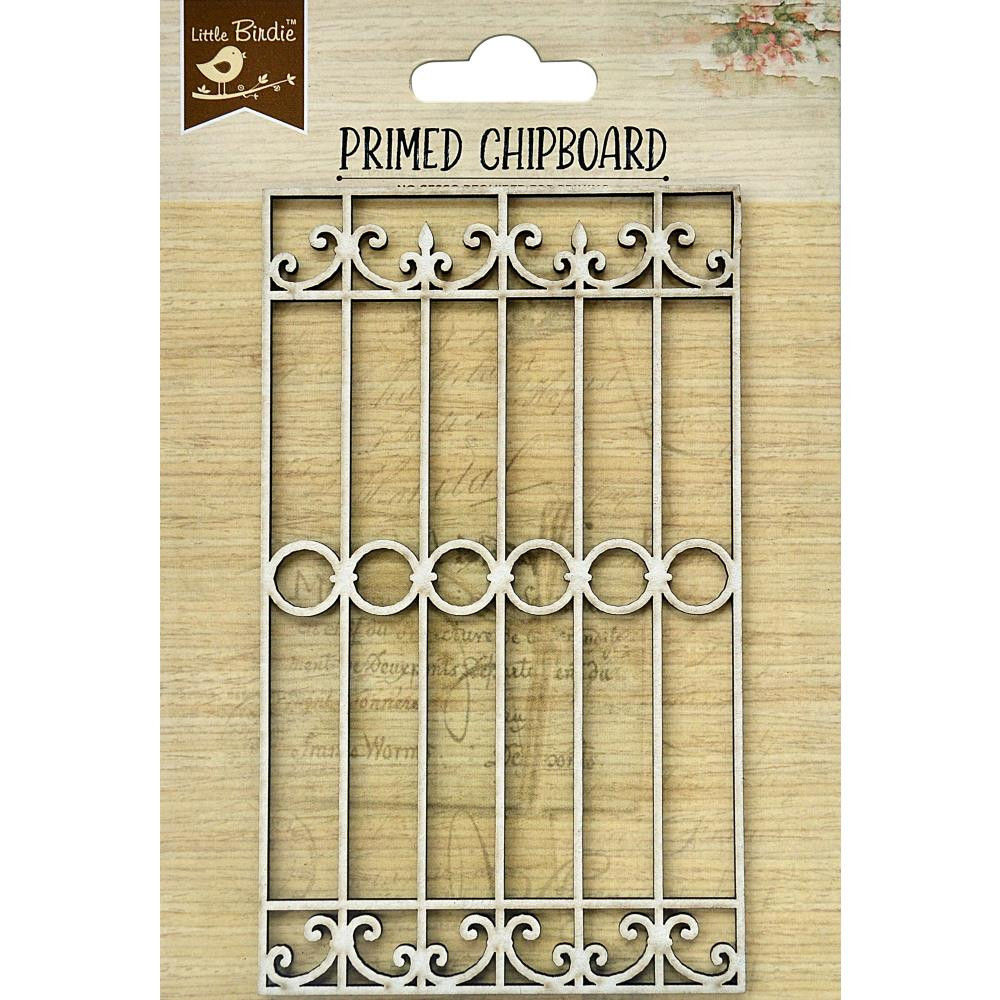 Little Birdie Crafts- Primed Chipboard- Scrolls and Circles- 1pc