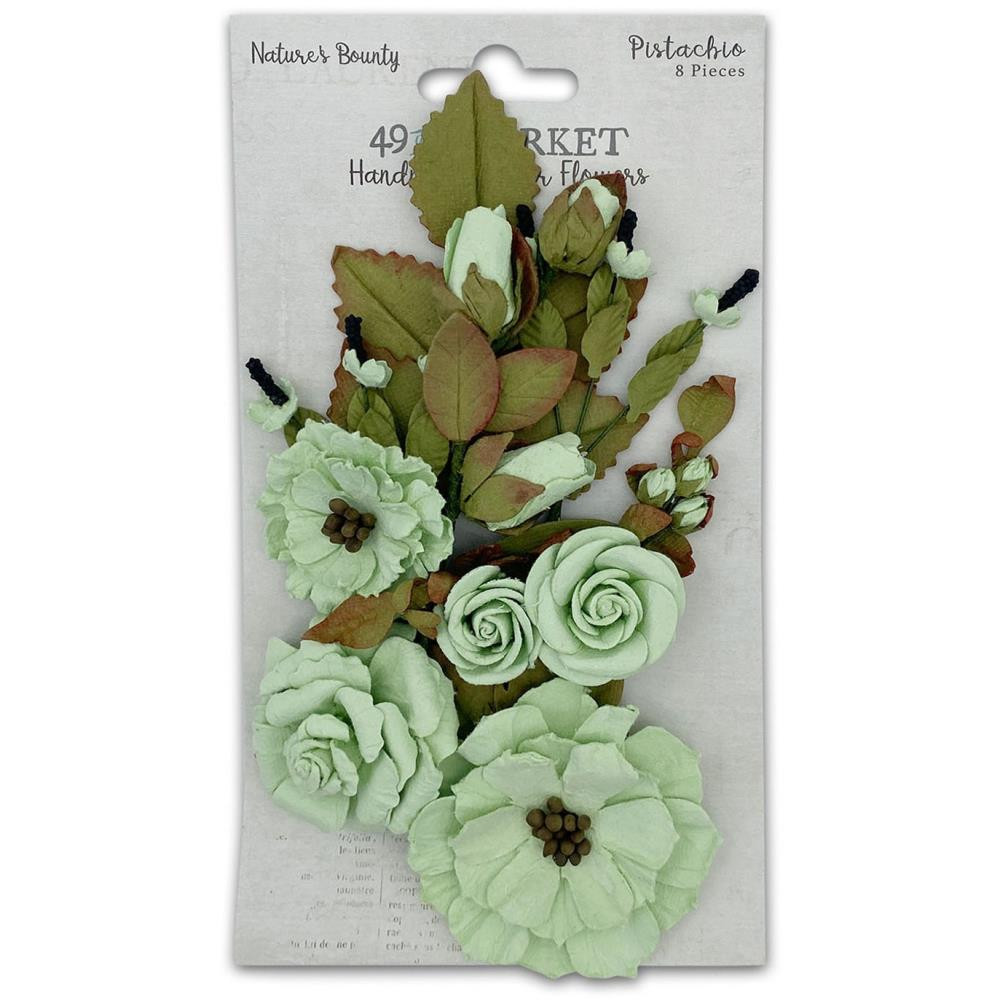 49 and Market- Handmade Flowers- Nature's Bounty- Pistachio 8 pc