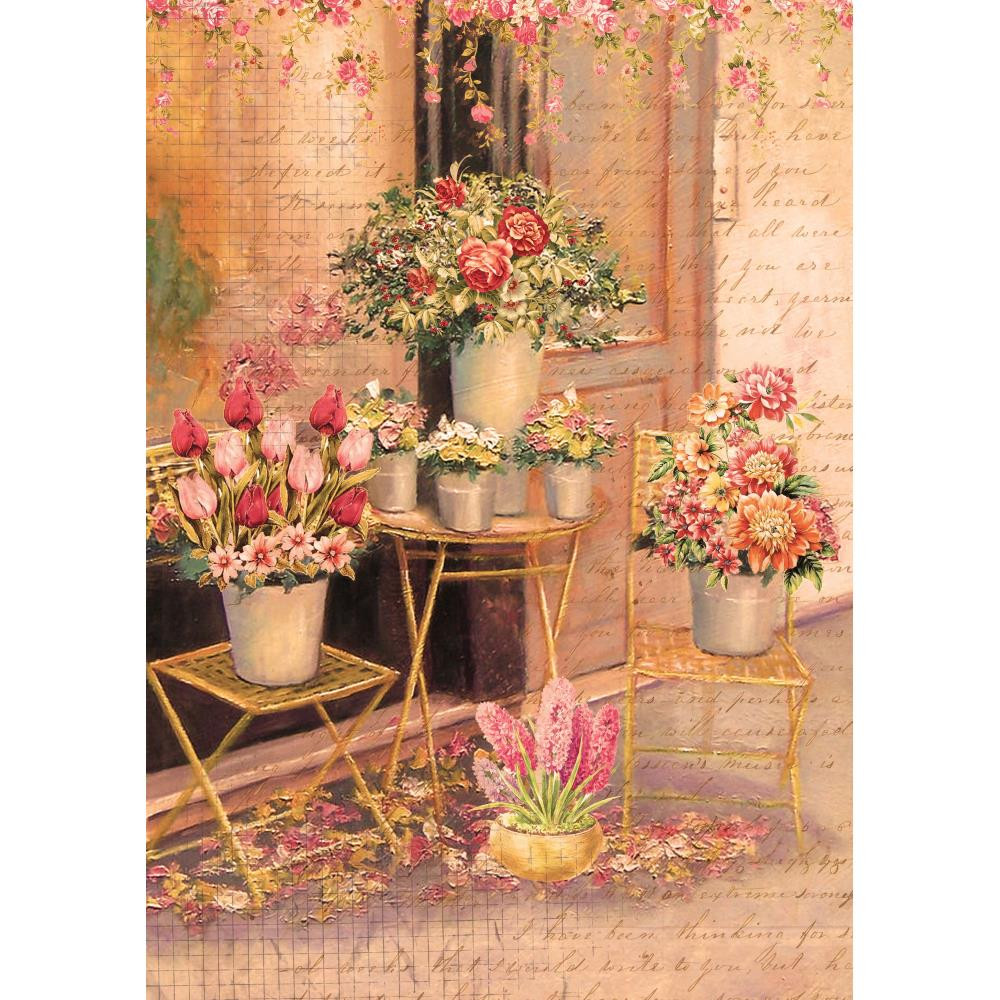 Little Birdie Crafts- A4 Decoupage Papers- Cottage Garden- 4 sheets