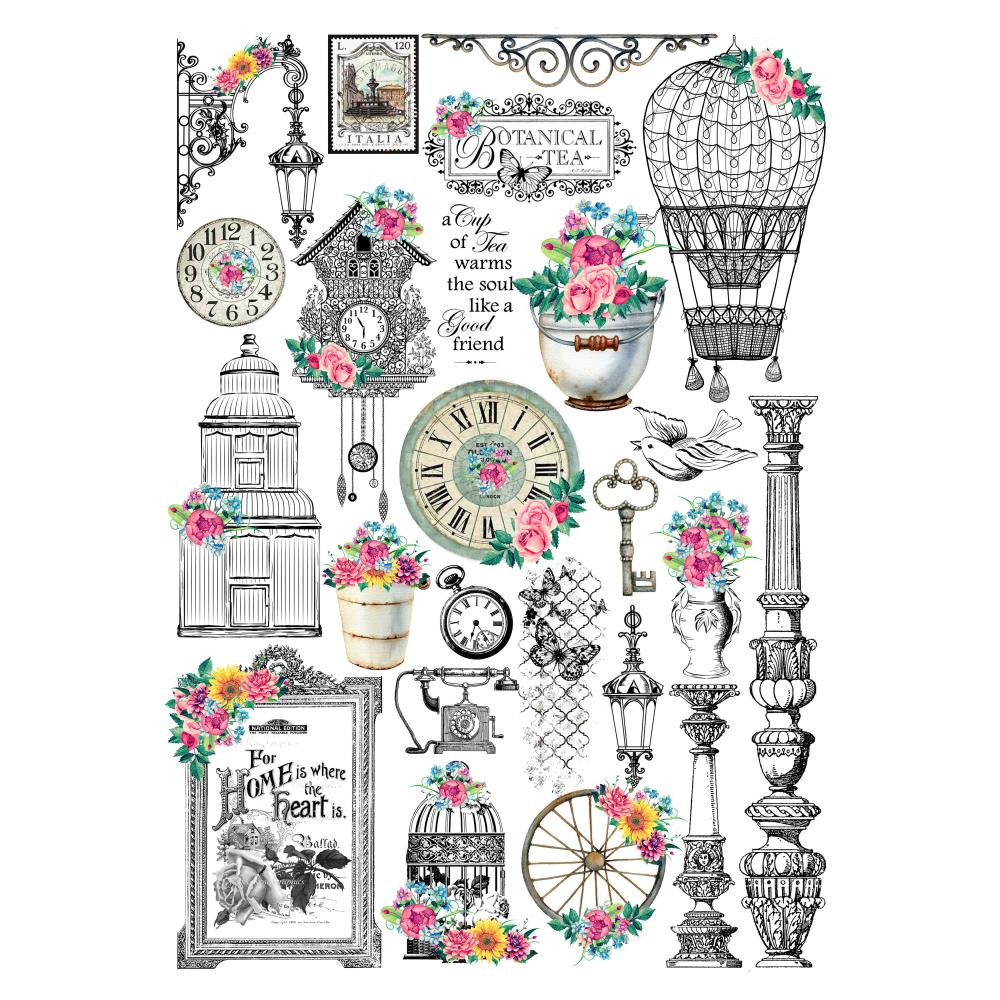 Little Birdie Crafts- Deco Transfer- Water Transfer Decal- 1 Sheet- Old World Charm