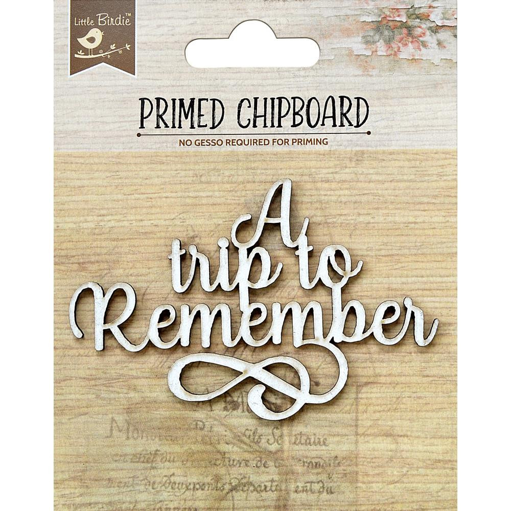 Little Birdie Crafts- Primed Chipboard- A Trip to Remember- 1pc