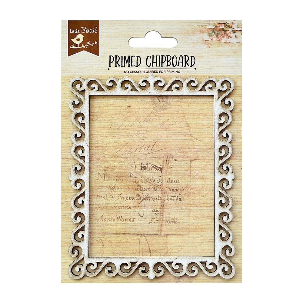 Little Birdie Crafts- Primed Chipboard- Rectangle Frame - 1pc