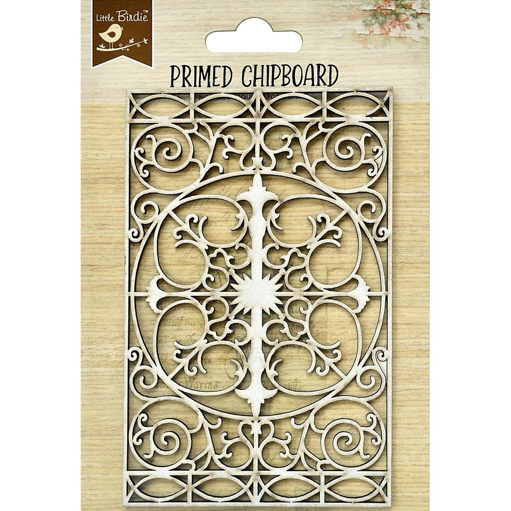 Little Birdie Crafts- Primed Chipboard- Victorian Grill- 1pc