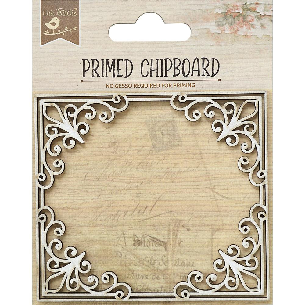 Little Birdie Crafts- Primed Chipboard- Curly Fleur-De-Lis - 1pc