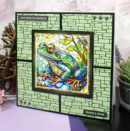 Hunkydory Crafts- Stained Glass Wonderful Wildlife Foiled Edge-to-Edge Cardstock- LFC189 *note