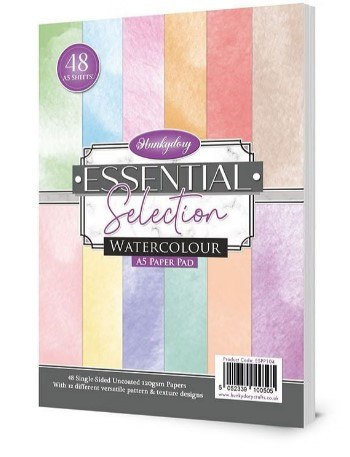 Hunkydory Crafts- Essential Selection A5 Paper Pad- Watercolour