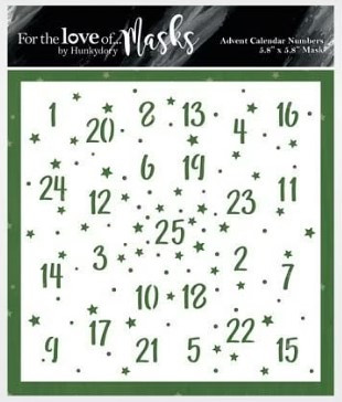 Hunkydory Crafts For the Love of Masks - Advent Calendar Numbers 5.8"x5.8" - FTLM432