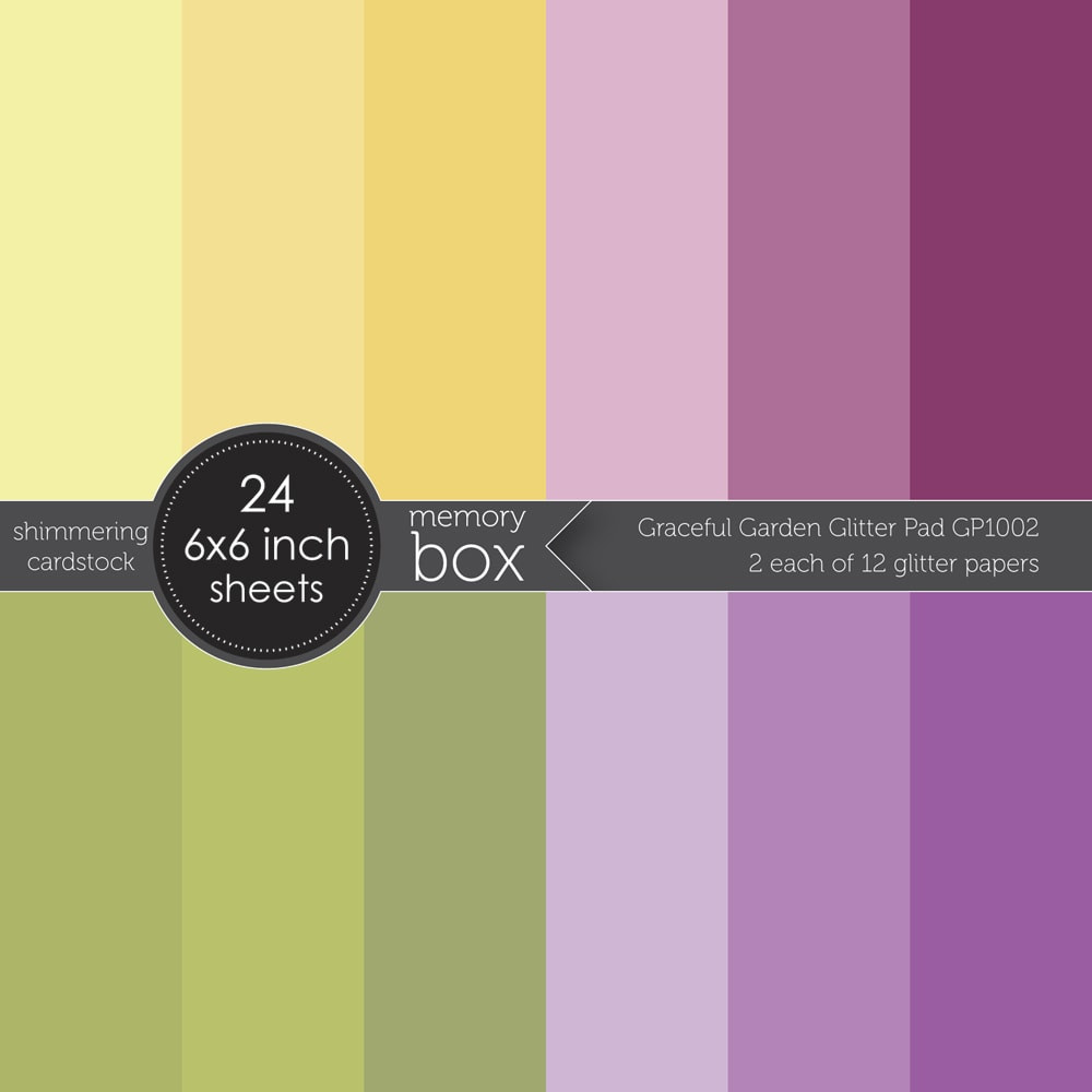 Memory Box 6x6 Graceful Garden Glitter Pad 24 Shimmering Cardstock