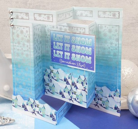 Hunkydory Crafts 350gsm Cards & Envelopes- Foiled Pattern Kinetic Cards- Festive Ink Me!