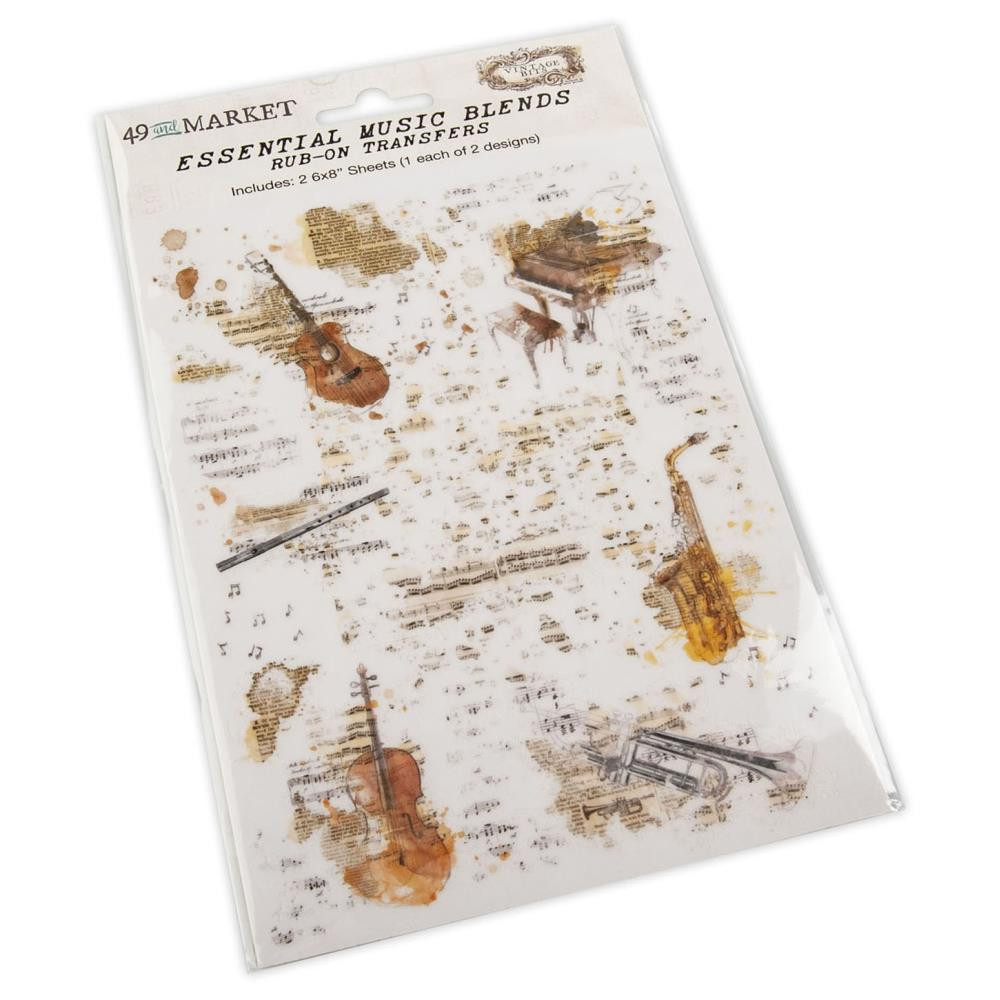 49 and Market- Vintage Bits- Essential Music Blends- Rub-on Transfers