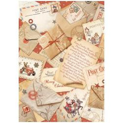 Stamperia A4 Decoupage Rice Paper - Gear Up for Christmas- Post Cards
