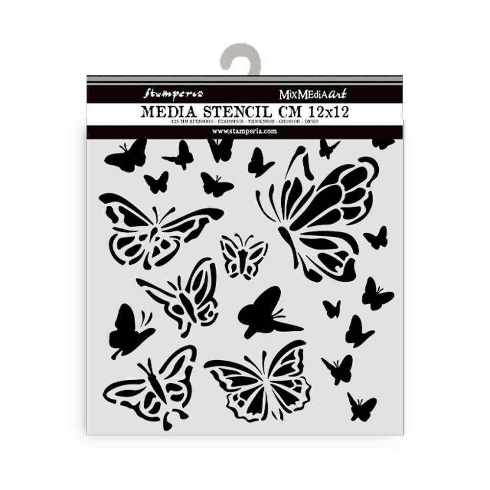 Stamperia Stencil 12x12CM- House of Roses- Papillon