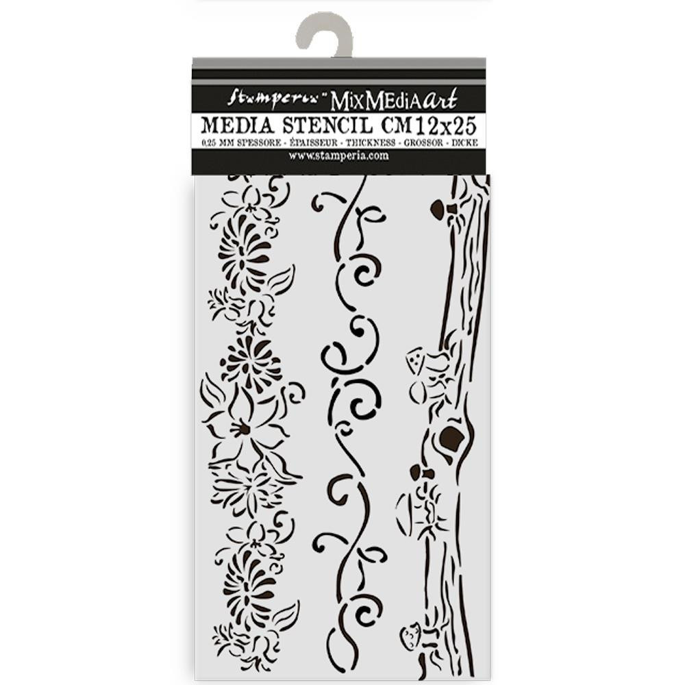 Stamperia Stencil 12X25CM- Hidden Grove- 3 Borders