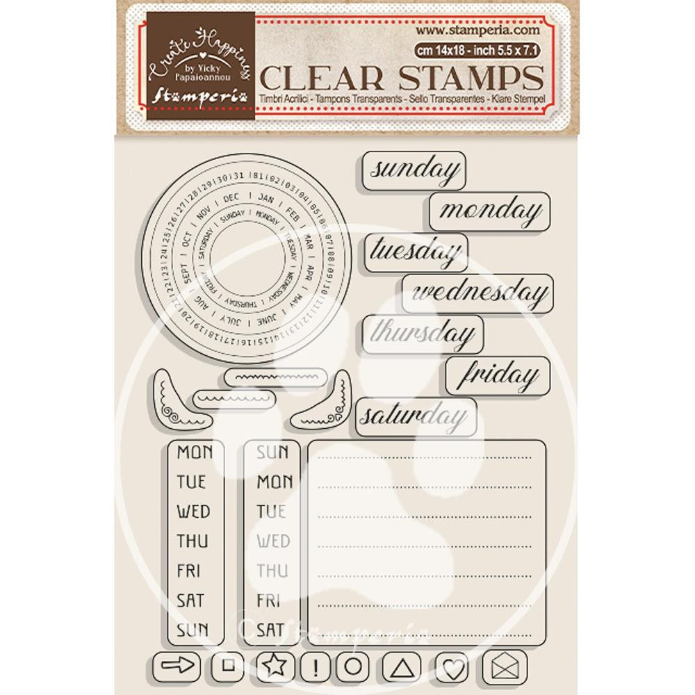 Stamperia- Clear Stamps- Create Happiness- Weekly Planner
