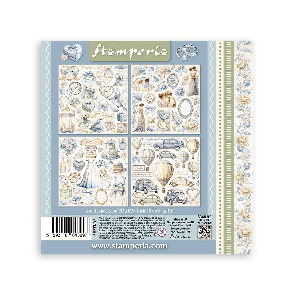Stamperia 4 sheets- 6.5x6.5" Sticker Set - Timeless