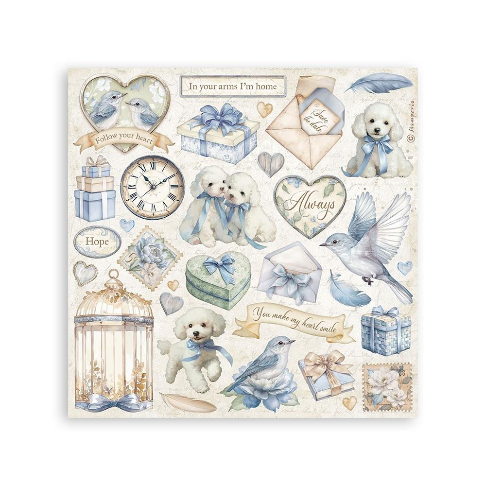Stamperia 4 sheets- 6.5x6.5" Sticker Set - Timeless