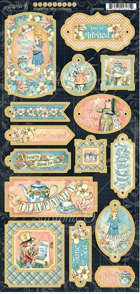 Graphic 45 - Alice's Tea Party Chipboard Collection