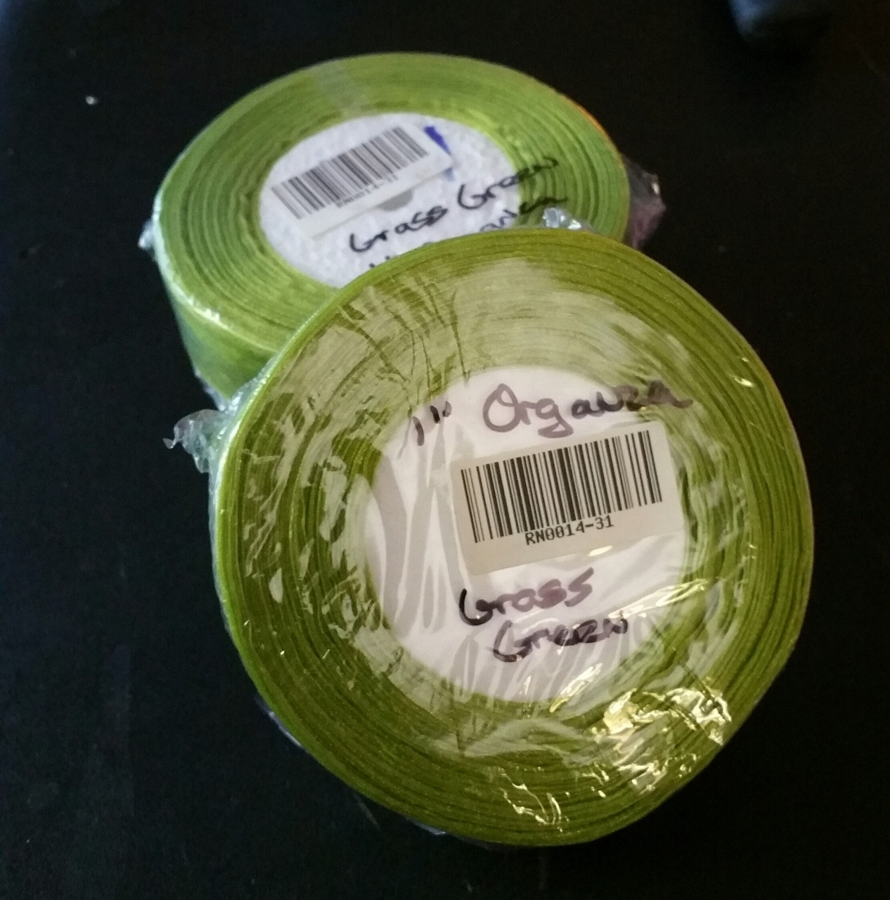 50 yd Organza Ribbon 1" GRASS GREEN 50-yards RN0014-31