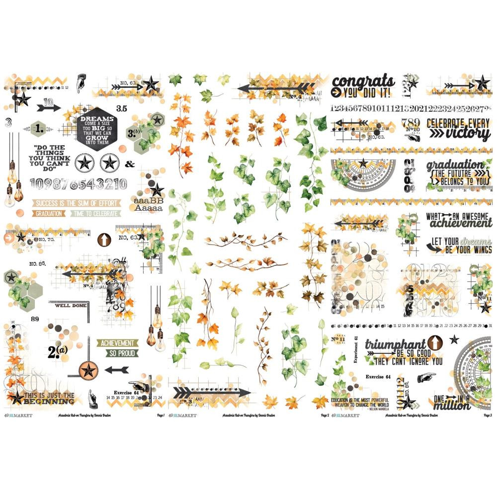 49 and Market- By Dennis Bruton- Academia- Blendable Rub-on Transfers 6x12 Sheet