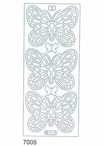 Starform Large Butterflies 7005 Transp Glitter Gold Peel Stickers Outline