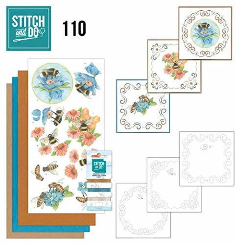 Stitch and Do Embroidery on Paper kit Amy Design Bees and Flowers Card Making Kit