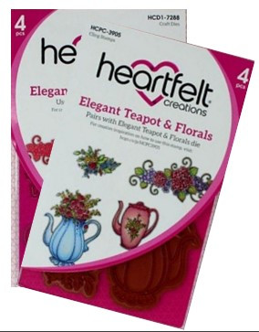 Bundle- Heartfelt Creations Elegant Teapot & Florals Stamp Die Set
