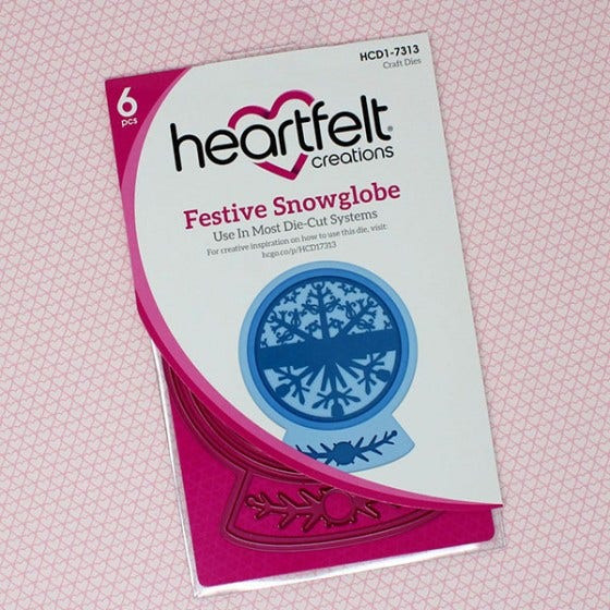 Heartfelt Creations Festive Winterscapes Collection- 1 paper pad, 4 dies, and 3 stamps (No pink bag)