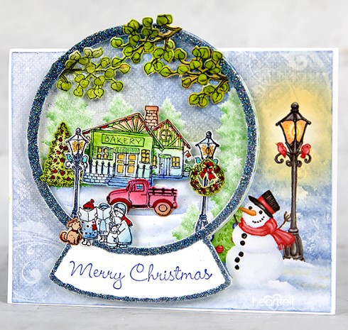 Heartfelt Creations Festive Winterscapes Collection- 1 paper pad, 4 dies, and 3 stamps (No pink bag)