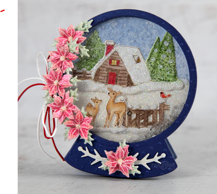 Heartfelt Creations Poinsettia & Holly Clusters Bundle Dies Stamps and Mold