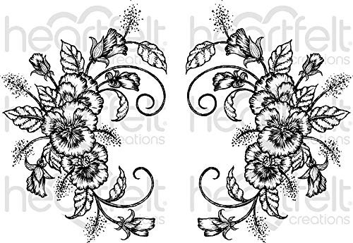 Heartfelt Creations- Cling Stamp- Delicate Pansy Spray