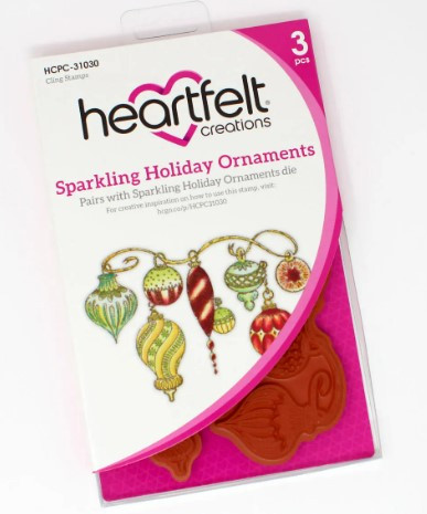 Heartfelt Creations Cling Rubber Stamp Set- Sparkling Holiday Ornament