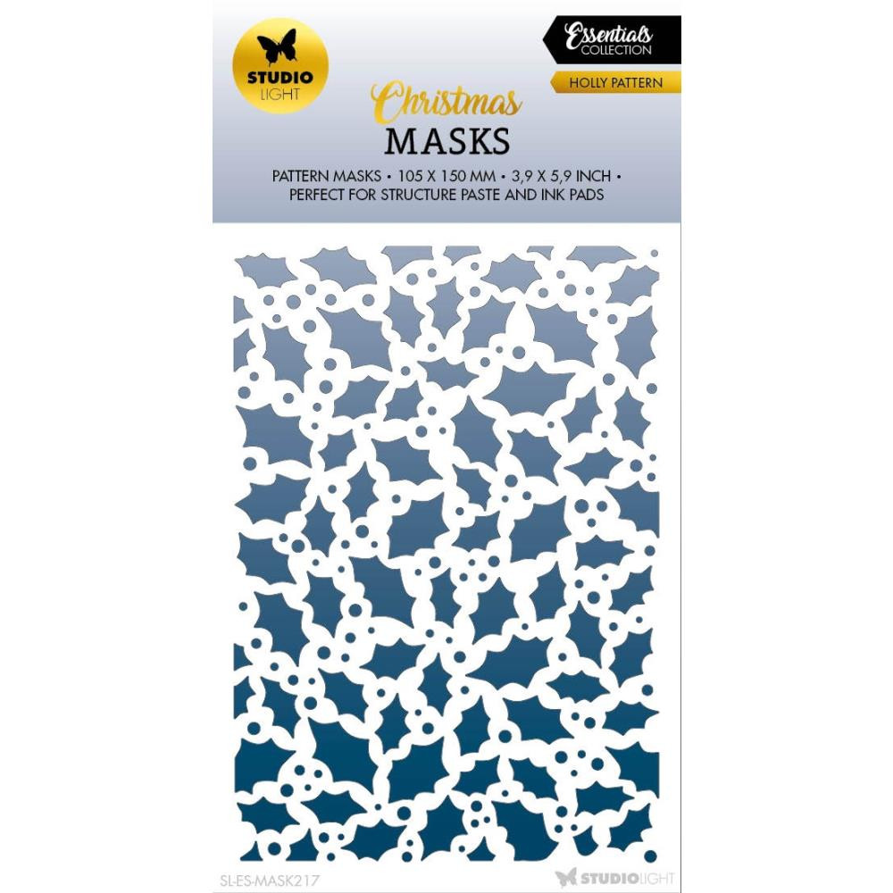 Studio Light Essentials Collection- Christmas Masks- Holly Pattern