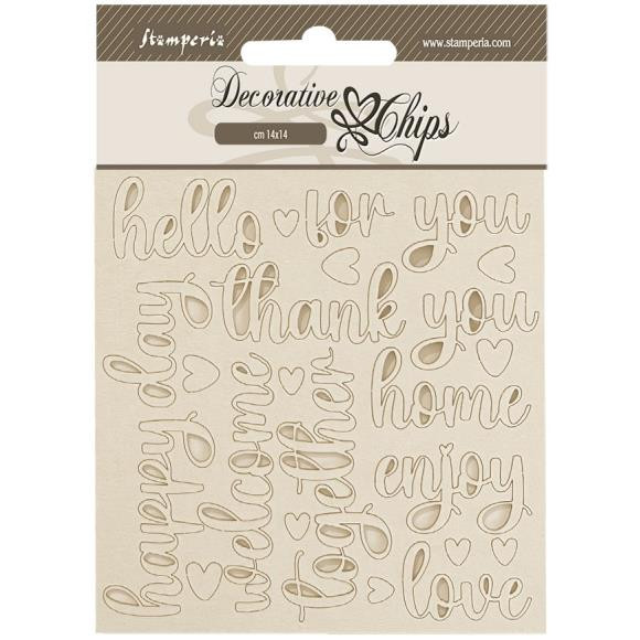 Stamperia Decorative Chips (cm 14x14) - Golden Harmony Writings