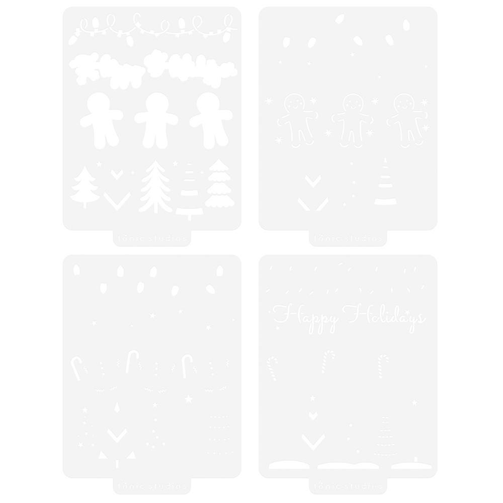 Tonic Studios- A Candy Cane Christmas Stencil Collection