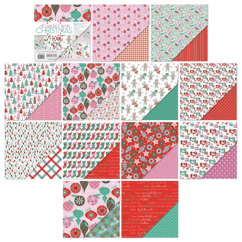 Tonic Studios- A Candy Cane Christmas 8"x8" Art Pad