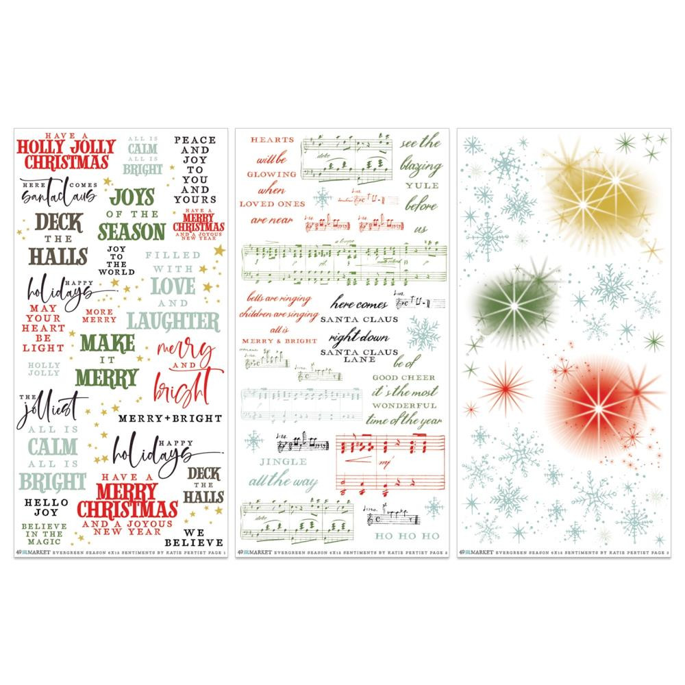 49 and Market- Evergreen Season- Sentiments Rub-on Transfers