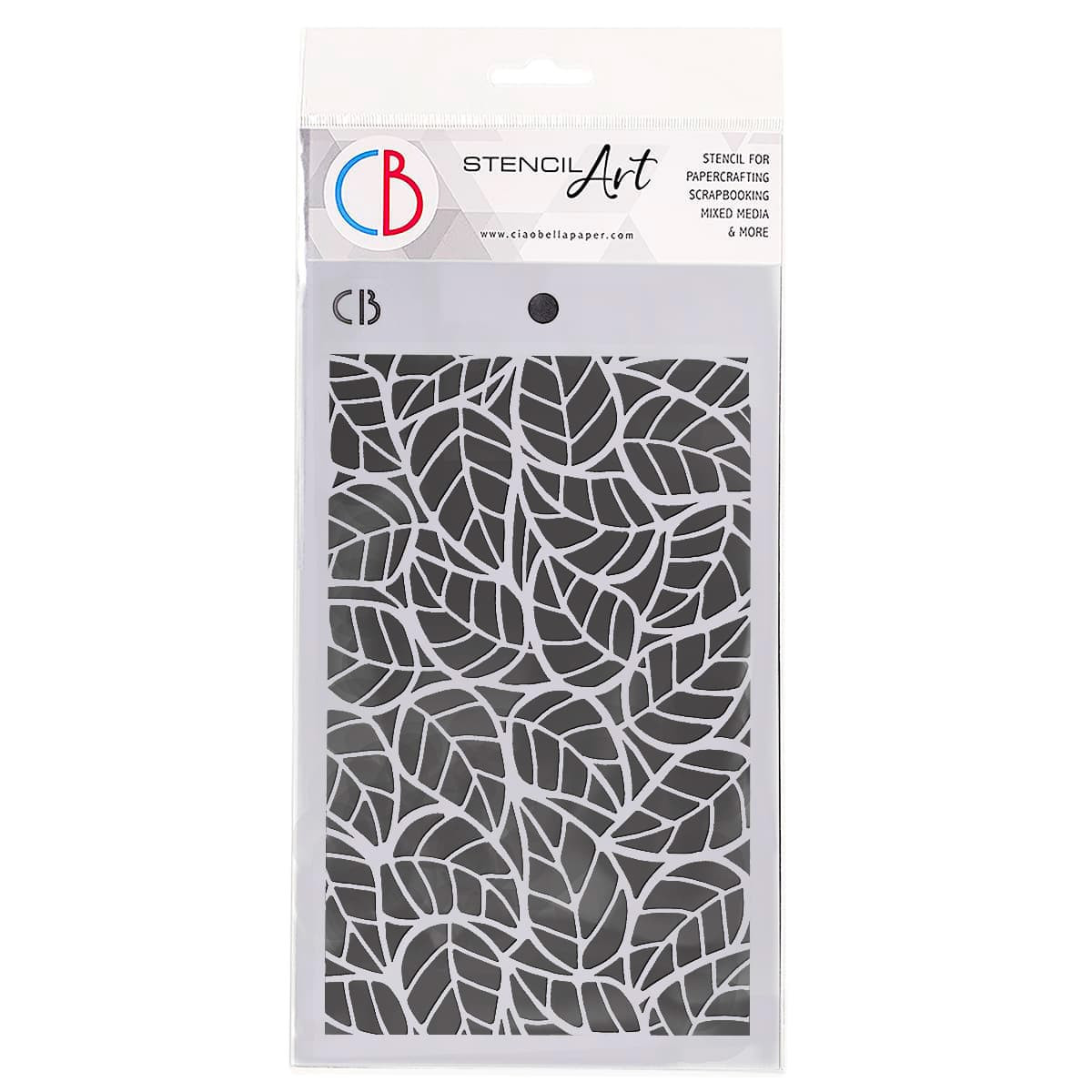 Ciao Bella- Stencil Art 5"x8"- Leaves