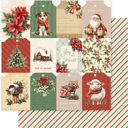Paper Rose- 6x6" Paper Collection - Christmas Tree Farm Basics