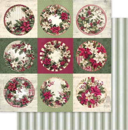 Paper Rose- 6x6" Paper Collection - Christmas Holly