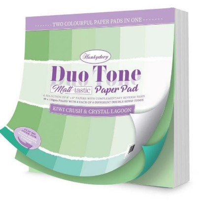 Hunkydory Crafts Duo Tone Paper Pad - Matt-Tastic - Kiwi Crush & Crystal Lagoon