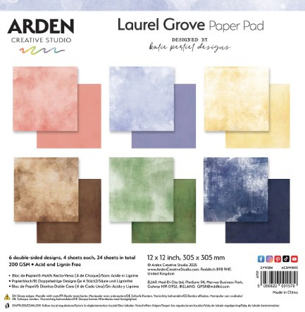 Arden Creative Studio- 12"x12" Paper Pad- Laurel Grove Solids